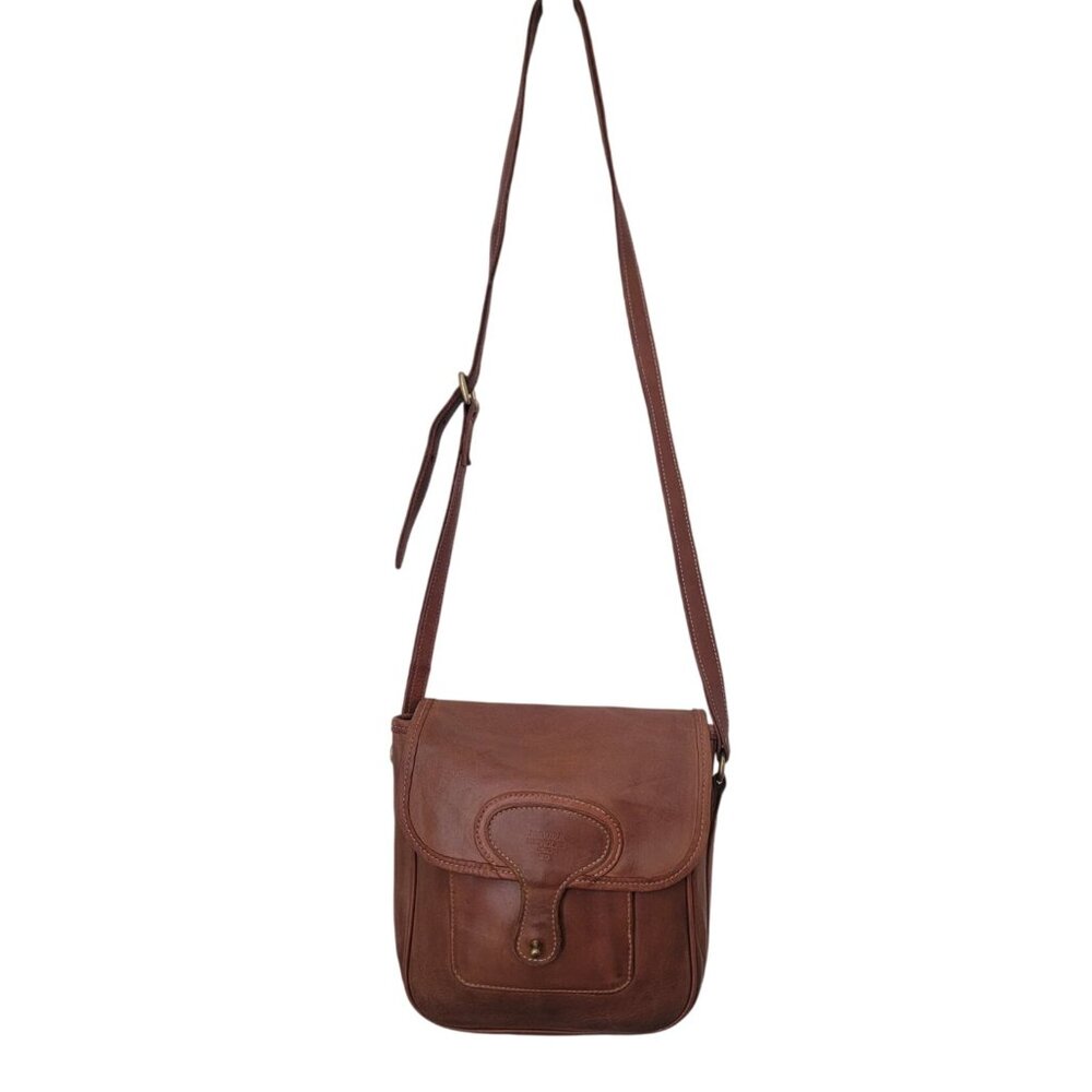 Vintage McGuire Nicholas Brown Raw Leather Crossbody Bag - Picture 2 of 9